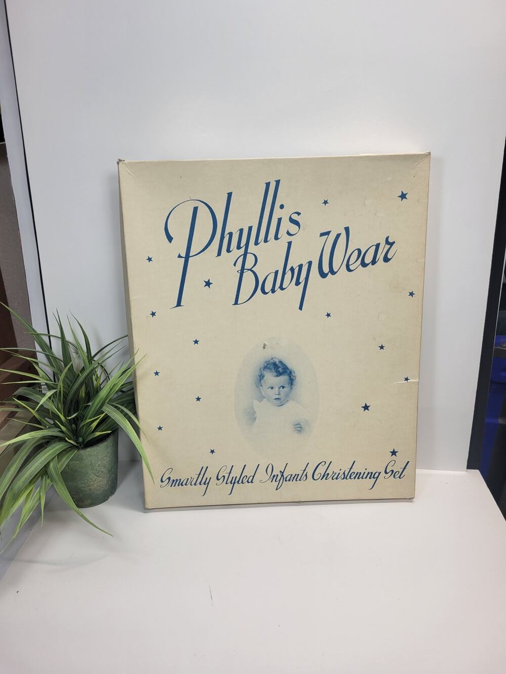 Vtg Phyllis Baby Wear Infants Christening Baptism Set Dress Bonnet Original Box